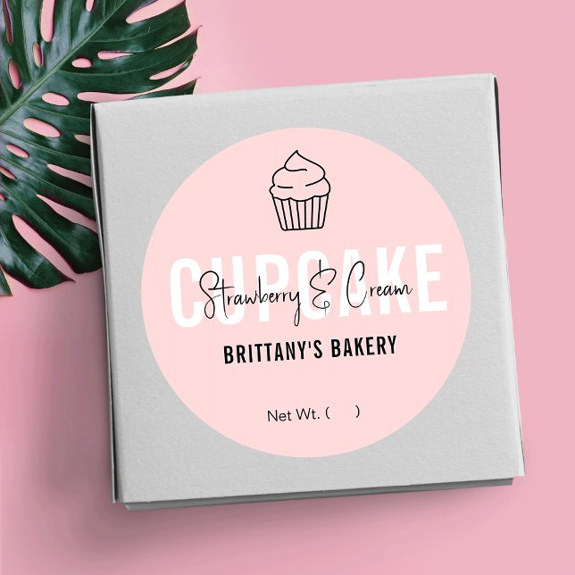 Feminine Pink & White Cupcakes Packaging Labels (Creator Uploaded)