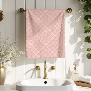 Feminine Plaid Towel Elegant Rose Gold Accent