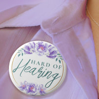 Feminine Purple Wild Rose Floral Hard of Hearing