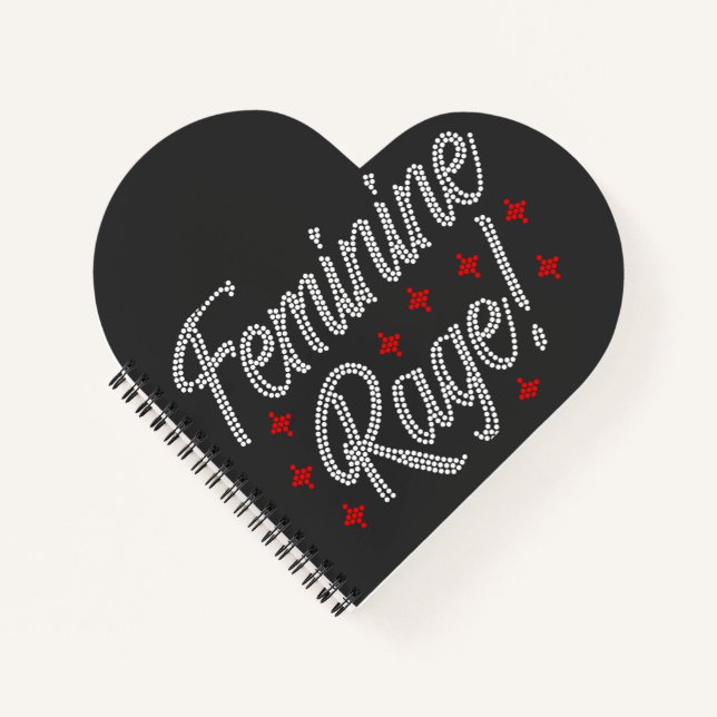 Feminine Rage Rhinestone Design Notebook (Front)