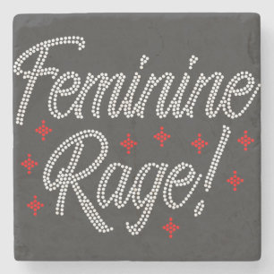 Feminine Rage Rhinestone Design Stone Coaster