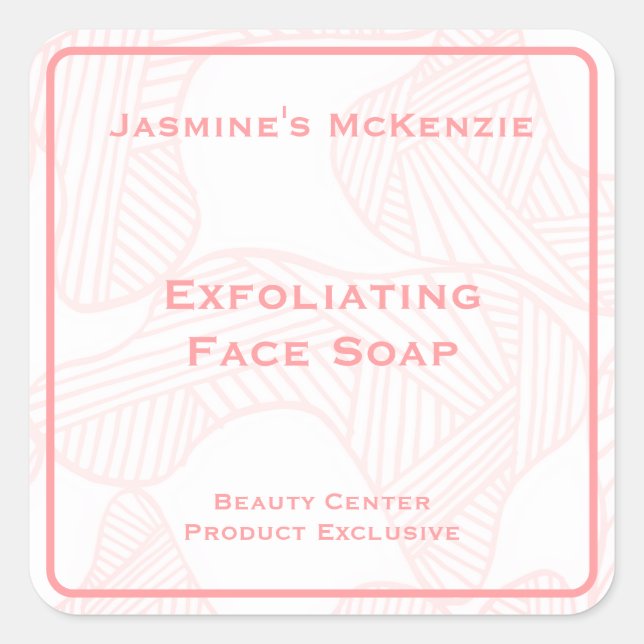 Feminine Rose Pink Beauty Center Product Square Sticker (Front)