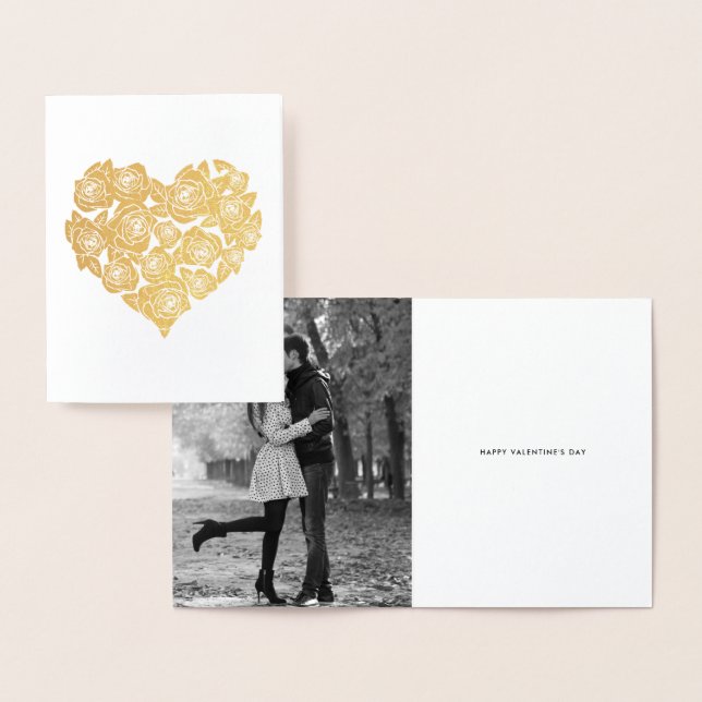 Feminine Roses Heart Cluster Valentine's Day Card (Display)