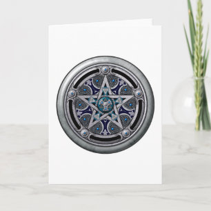 Feminine Silver Pagan Pentacle Card