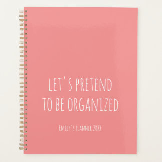 Feminine Soft Peach Pink Handwritten Script Quote Planner