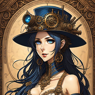 Feminine steampunk woman v13 tissue paper Decoupag