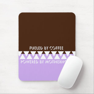 Feminine Striped Typography Coffee Mom Quote Mouse Pad