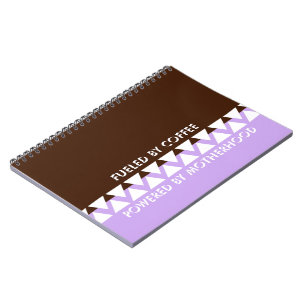Feminine Striped Typography Coffee Mum Quote Notebook