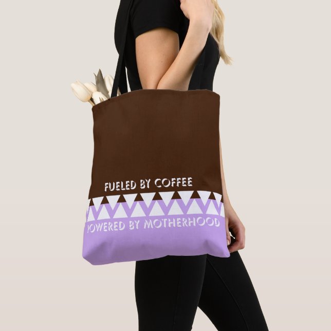 Feminine Striped Typography | Coffee Mum Quote Tote Bag (Close Up)