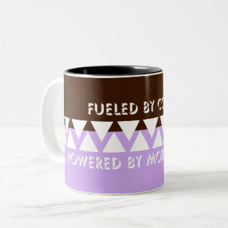 Feminine Striped Typography | Coffee Mum Quote Two-Tone Coffee Mug