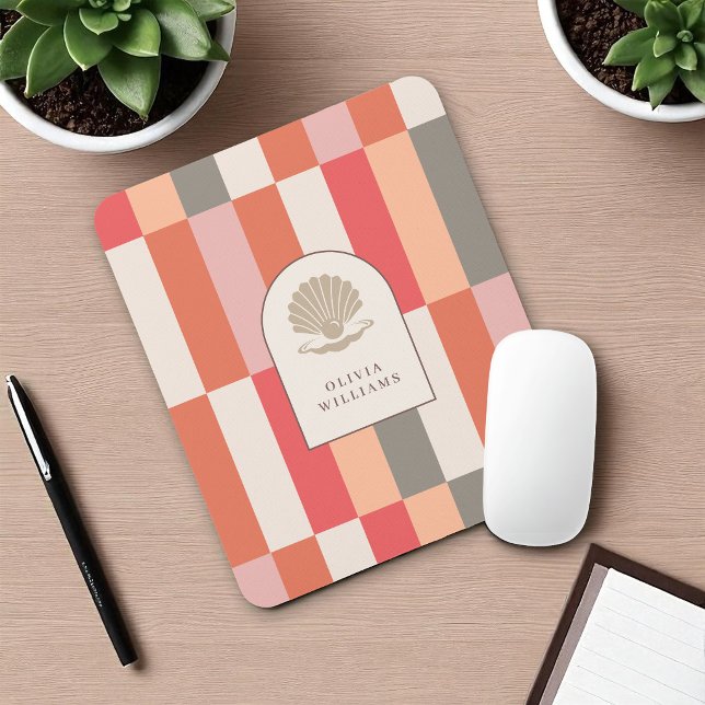 Feminine Stripes and Checks Pattern Custom Mouse Pad (Creator Uploaded)