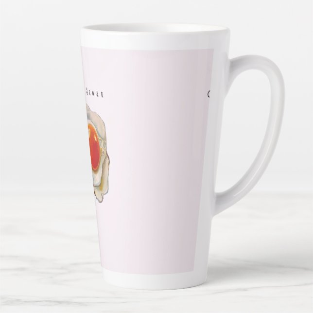 Feminine Surrealism in Warm Tones Latte Mug (Right)