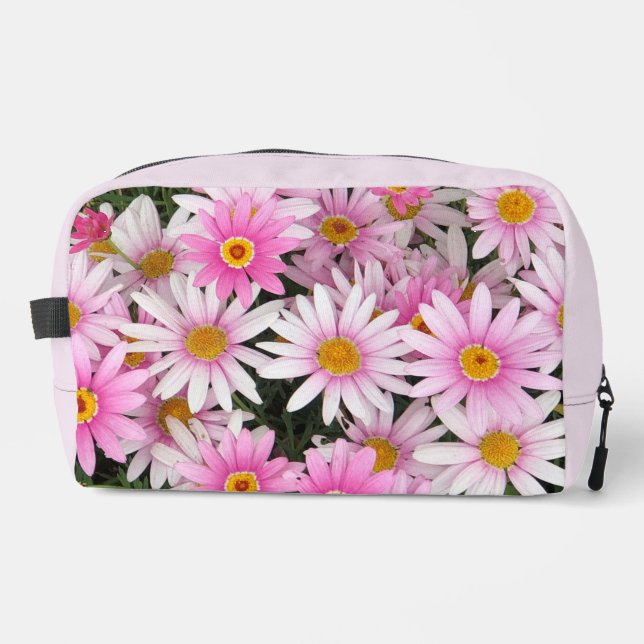 Feminine Toiletry Bag with Pink Flowers (Front)
