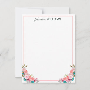 Feminine Tulip Floral Watercolor Personalised Card
