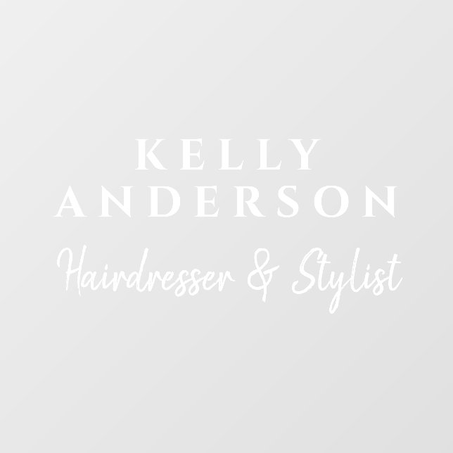 Feminine Typography Business Name Hairdresser  (Sheet)