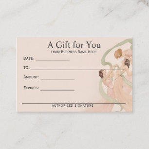 Feminine Vintage Nouveau Gift Certificate