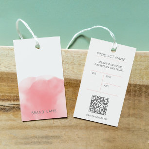 Feminine watercolor pink boutique shop price tag