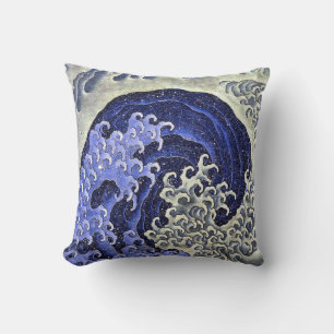 Feminine Wave   Hokusai   Cushion