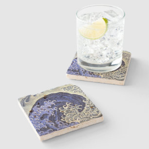 Feminine Wave Hokusai Stone Coaster