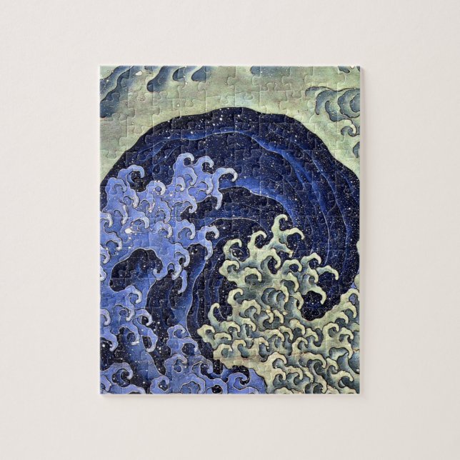 Feminine Wave Japanese Vintage Katsushika Hokusai Jigsaw Puzzle (Vertical)