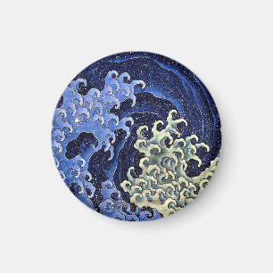 Feminine Wave Japanese Vintage Katsushika Hokusai Magnet