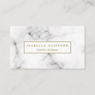 Feminine white marble    professional logo business card