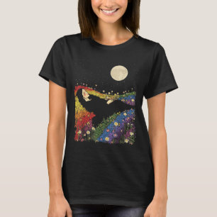 Feminine women's cute floral rainbow colour T-Shirt