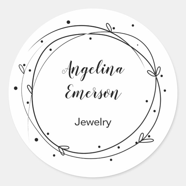 Feminine Wreath Handmade Jewellery Classic Round Sticker (Front)