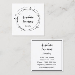 Feminine Wreath Handmade Square Business Card
