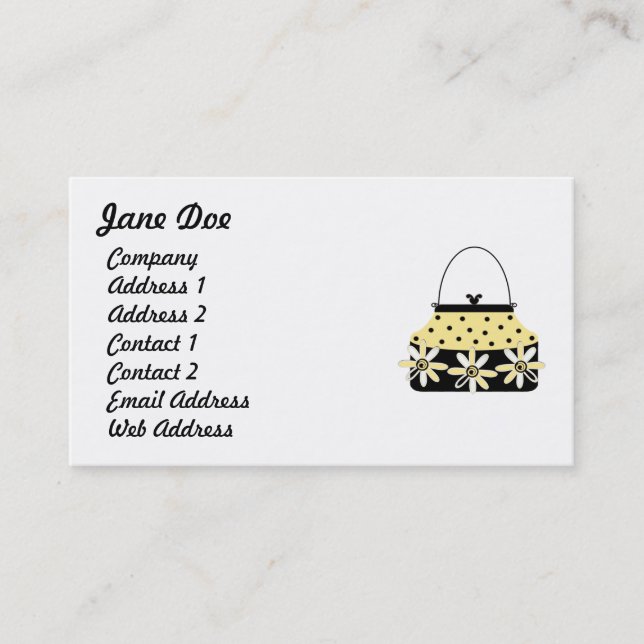 Feminine Yellow Business Cards (Front)