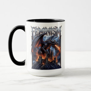 Feminism Dragon Burning Castle Smash The Patriarch Mug