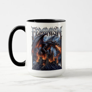 Feminism Dragon Burning Castle Smash The Patriarch Mug