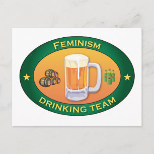 Feminism Drinking Team Postcard