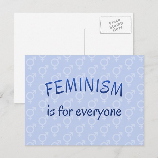 Feminism for everyone blue postcard (Front/Back)