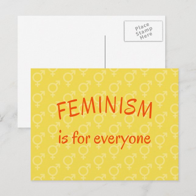 Feminism for everyone yellow postcard (Front/Back)