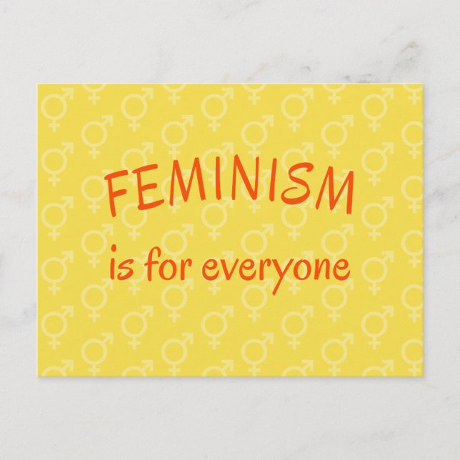Feminism for everyone yellow postcard (Front)