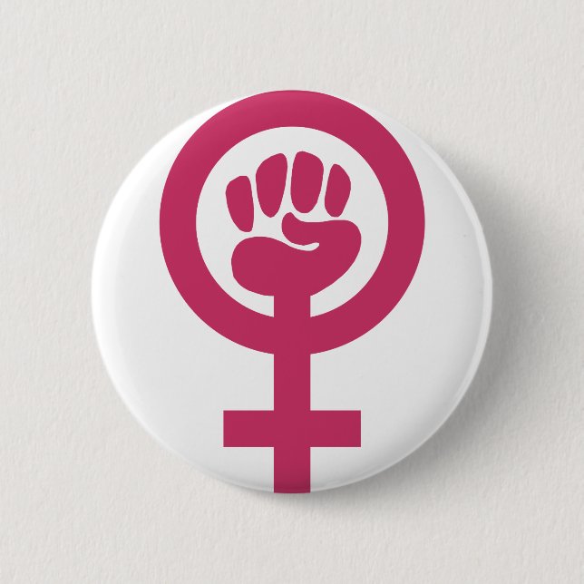 Feminism For The Win 6 Cm Round Badge (Front)