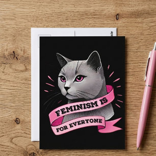 Feminism Is For Everyone Pro Feminism Pro Cats Postcard
