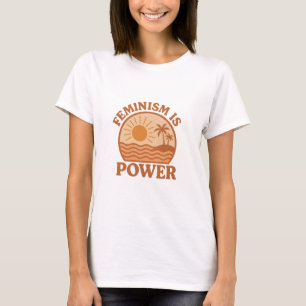 Feminism Is Power Retro Tropical Summer T-Shirt