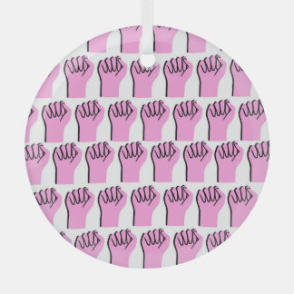 Feminism Power: Symbolic Vintage Pattern Glass Tree Decoration