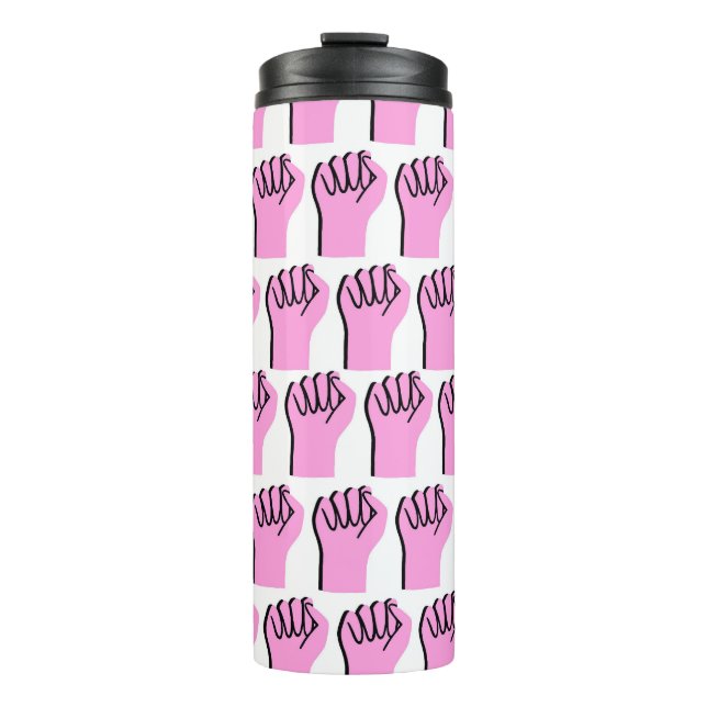 Feminism Power: Symbolic Vintage Pattern Thermal Tumbler (Front)