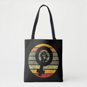 Feminism Symbol Design Retro Vintage, 70s 80s 90s Tote Bag