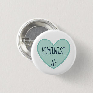 "Feminist AF" 3 Cm Round Badge