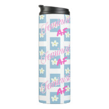Feminist AF - fun flowery water bottle