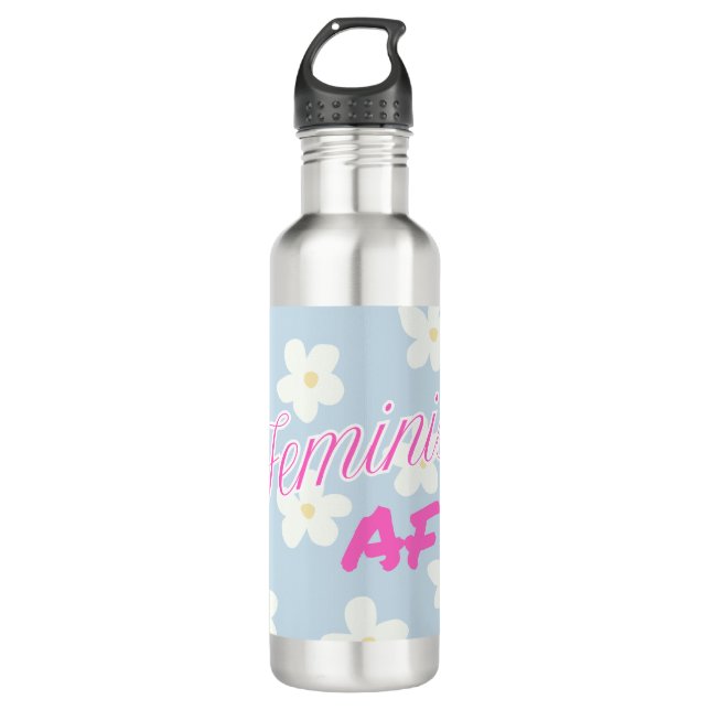 Feminist AF - water bottle (Front)