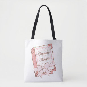 Feminist Agenda Girly Book Design   Cute Pink Tote Bag
