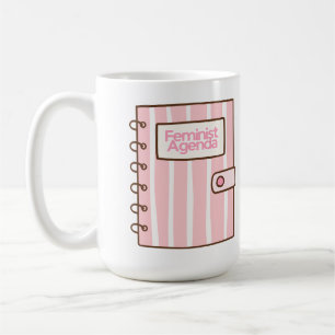 Feminist Agenda Pink Book Design Cute Girly Femi Coffee Mug