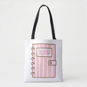 Feminist Agenda Pink Book Design Cute Girly Femi Tote Bag