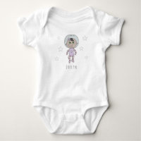 Feminist Baby Girl Astronaut Dream Doodle and Name