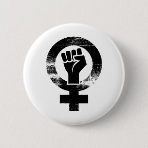 Feminist Black Hand Female Symbol Resist Fist Femi 6 Cm Round Badge